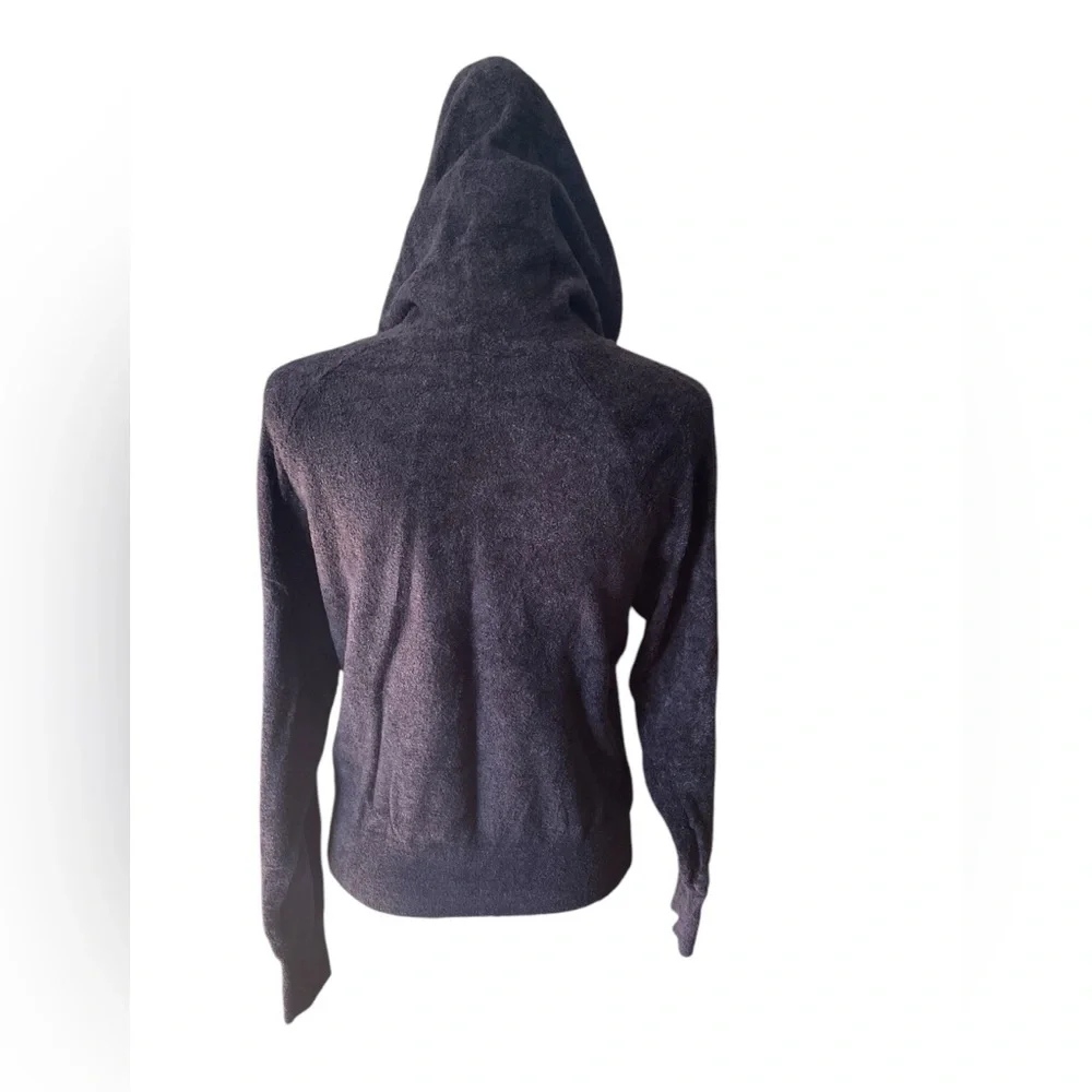 On The Road Black Velvety Soft Rayon Blend Hoodie, Small, Casual Loungewear - Picture 4 of 7